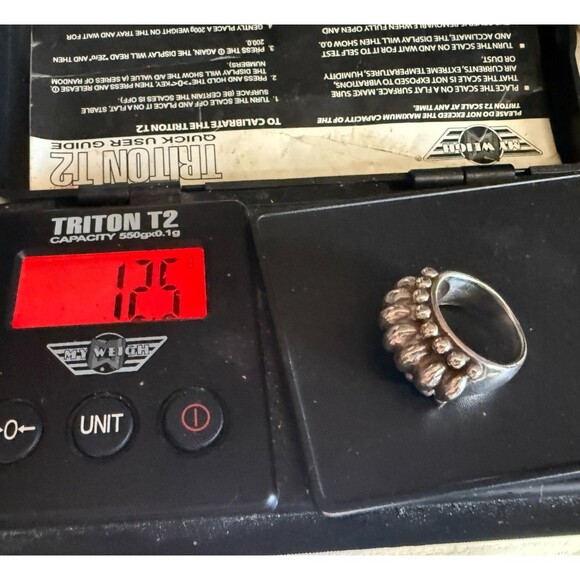 Vintage Sterling Silver Bubble Dome Modernist Ring Size 6.75 - Picture 6 of 6